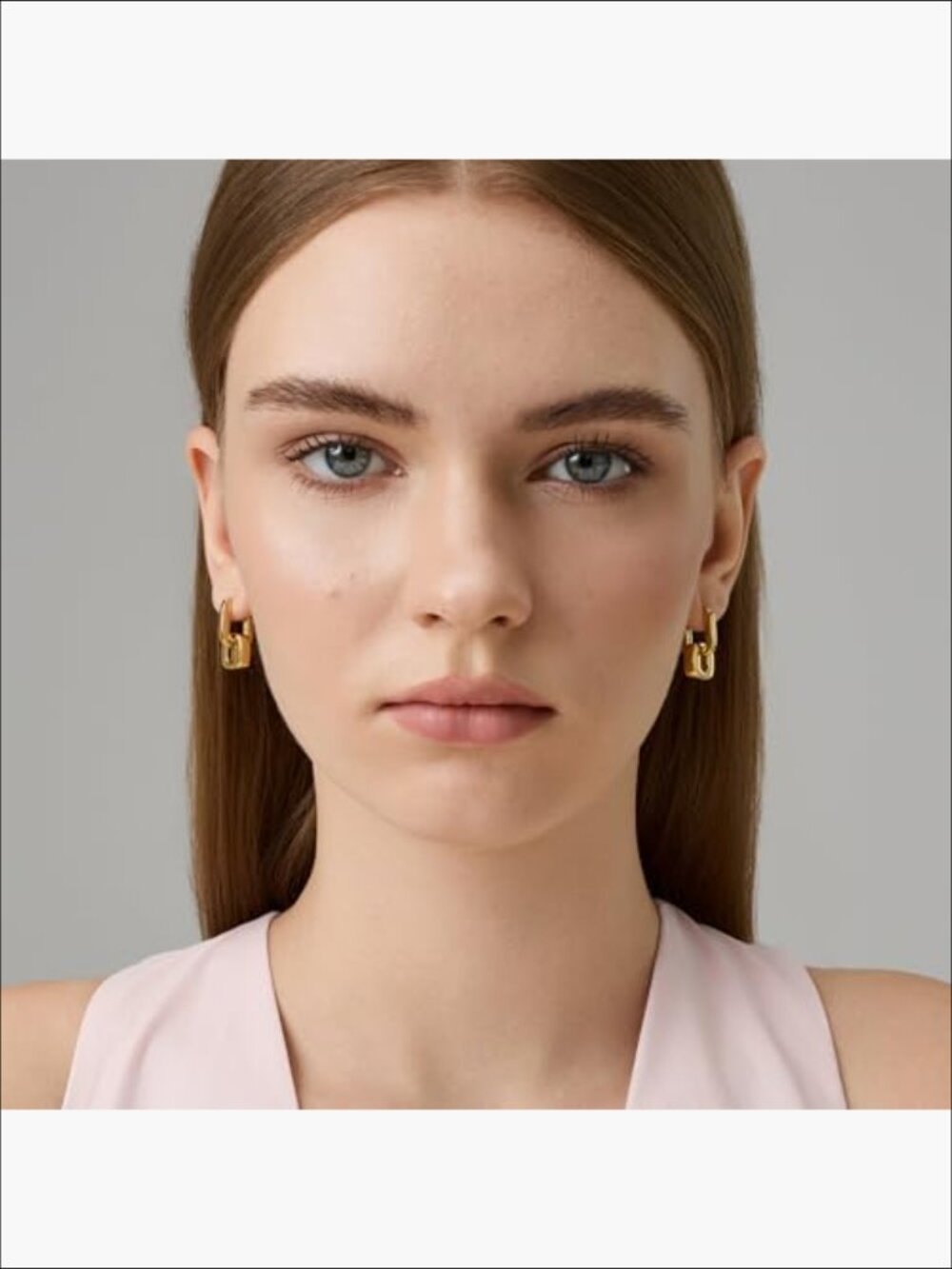 18K Gold Plated Chunky Hoop Earrings for Women Fashion Thick Gold Hoops Set - Picture 2 of 7